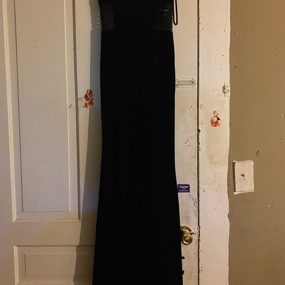 Velvet Black Prom Dress - Picture 2 of 6